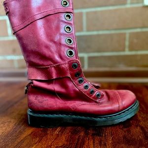 Dr. Martens Triumph Foldover Combat Lace up Leather Boots Tall sz 9